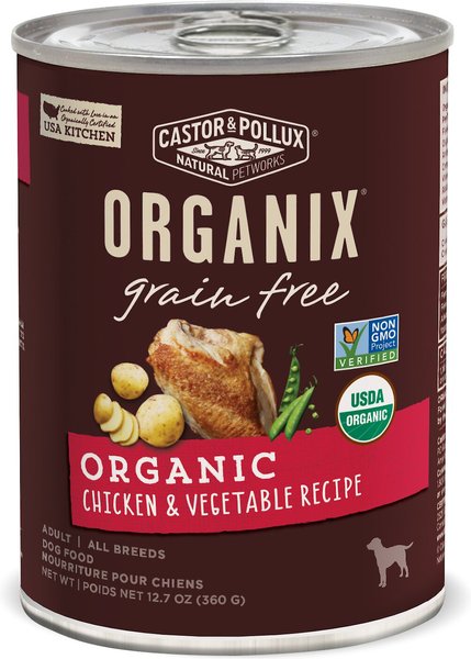 Castor and Pollux Organix Grain-Free Organic Chicken and Vegetable Recipe Adult Canned Dog Food