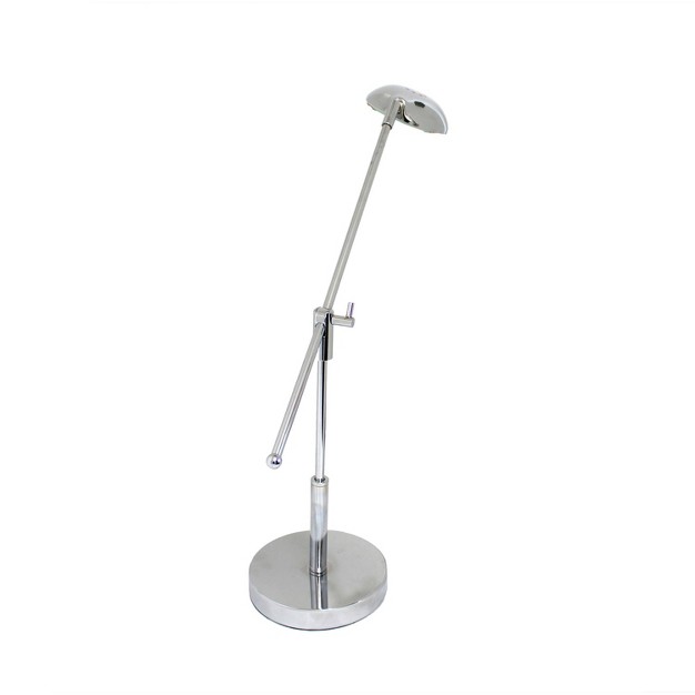 3w Balance Arm Chrome Desk Lamp With Swivel Head Silver includes Led Light Bulb Simple Designs