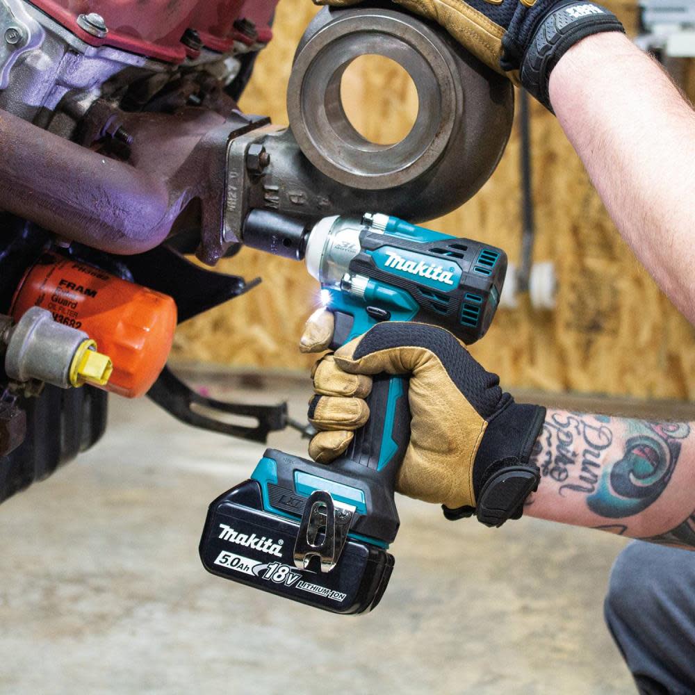 18V LXT® Lithium-Ion Brushless Cordless 4-Speed 1/2 Sq. Drive Impact Wrench Kit w/ Friction Ring Anvil (5.0Ah)