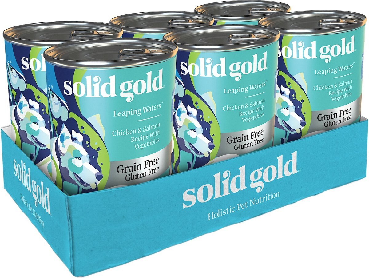 Solid Gold Leaping Waters Chicken and Salmon Recipe with Vegetable Recipe Grain-Free Small and Medium Breed Canned Dog Food