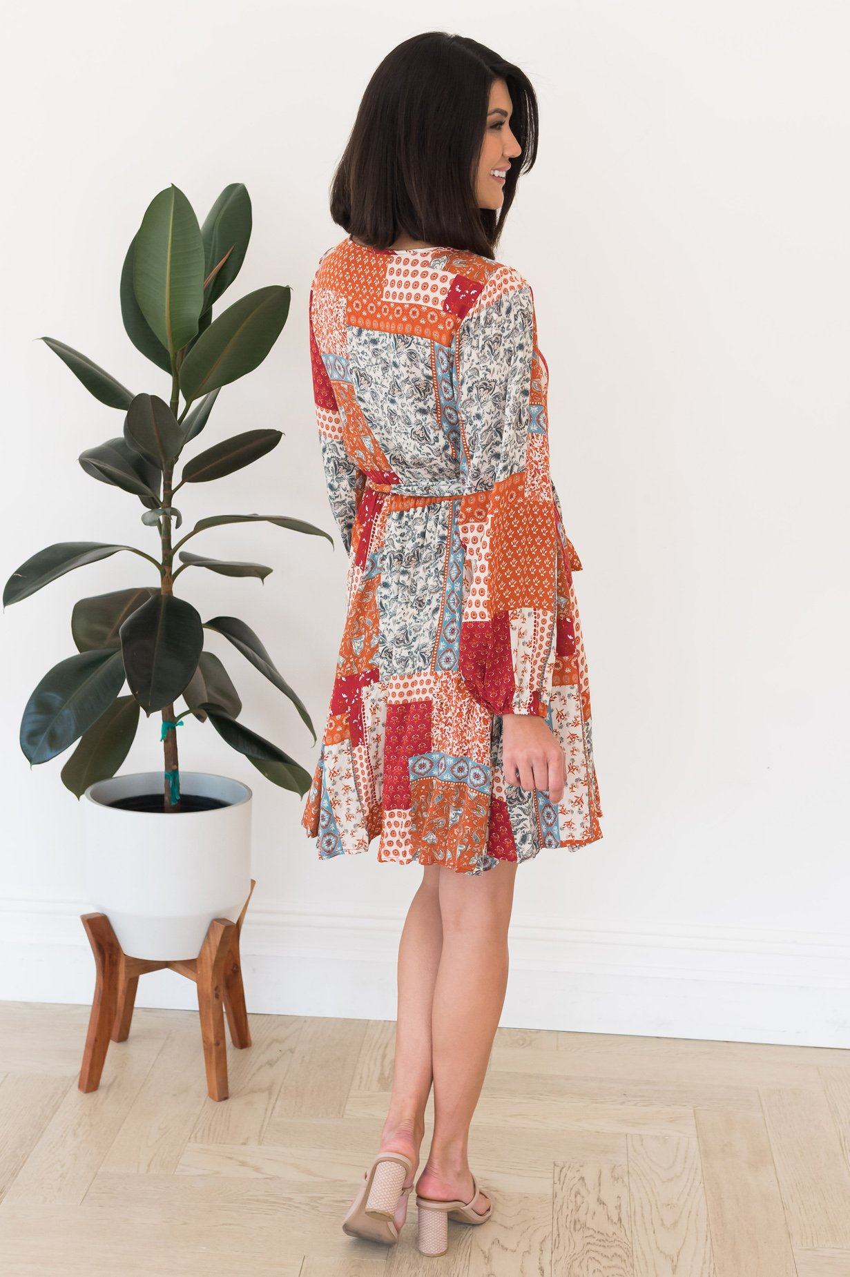 The Paislee Patchwork Modest Dress