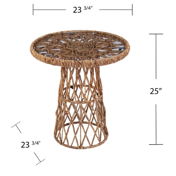 SEI Furniture Nyland Coastal Natural Woven Fiber Side Table