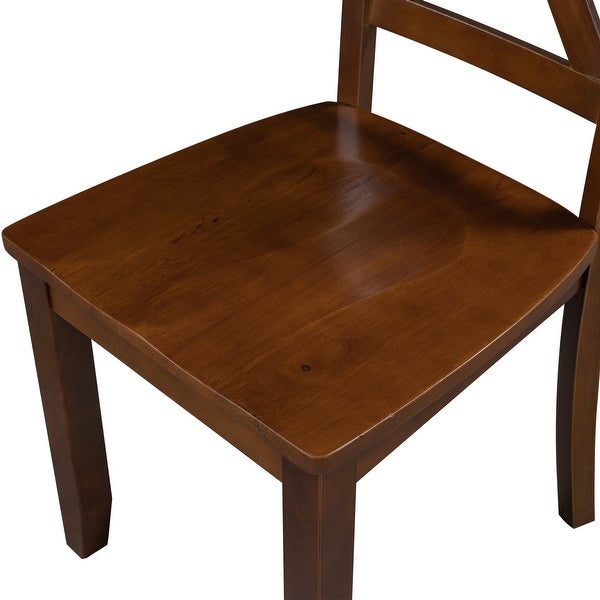 2-Piece X-Back Wood Breakfast Nook Dining Chairs for Small Places