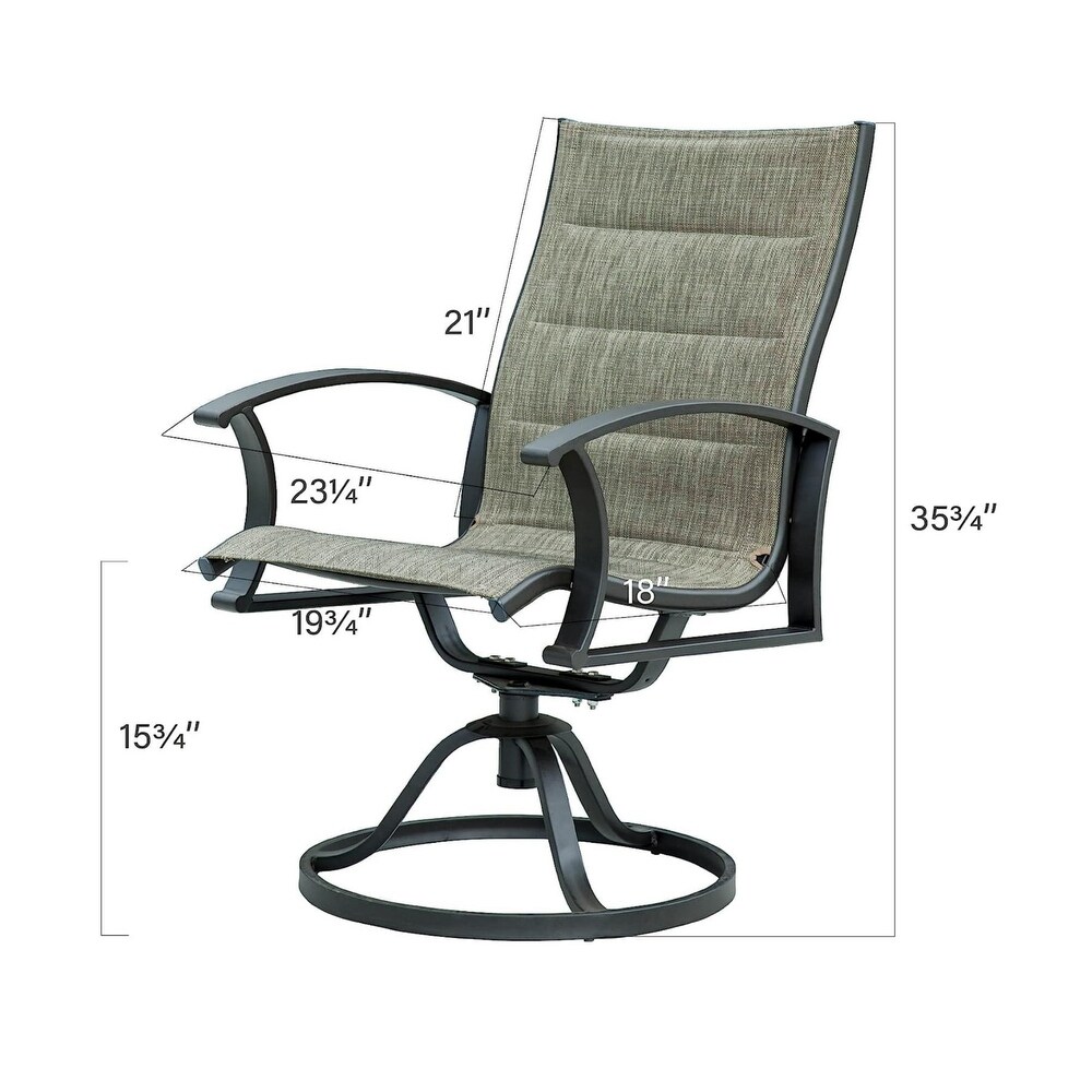 Set of 2 Patio Dining Swivel Chairs Metal Steel Chair