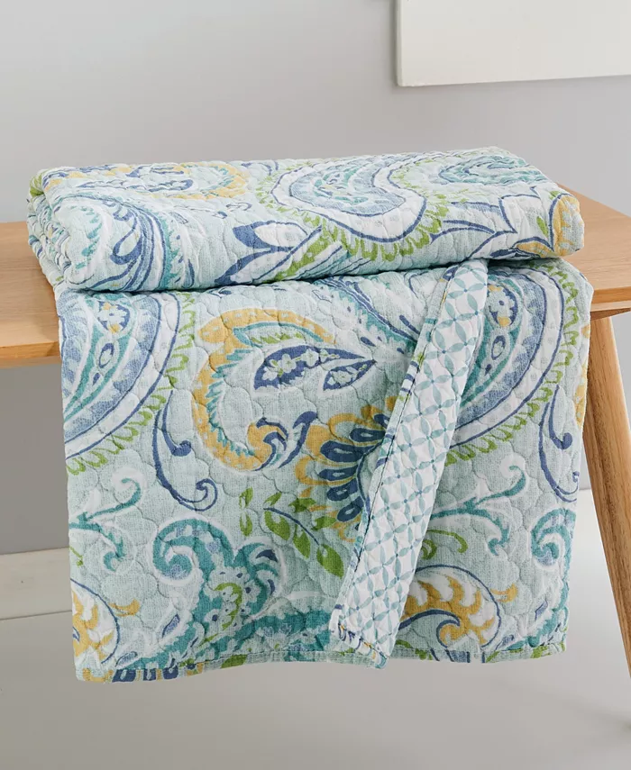 Levtex Cortona Paisley Reversible Quilted Throw， 50