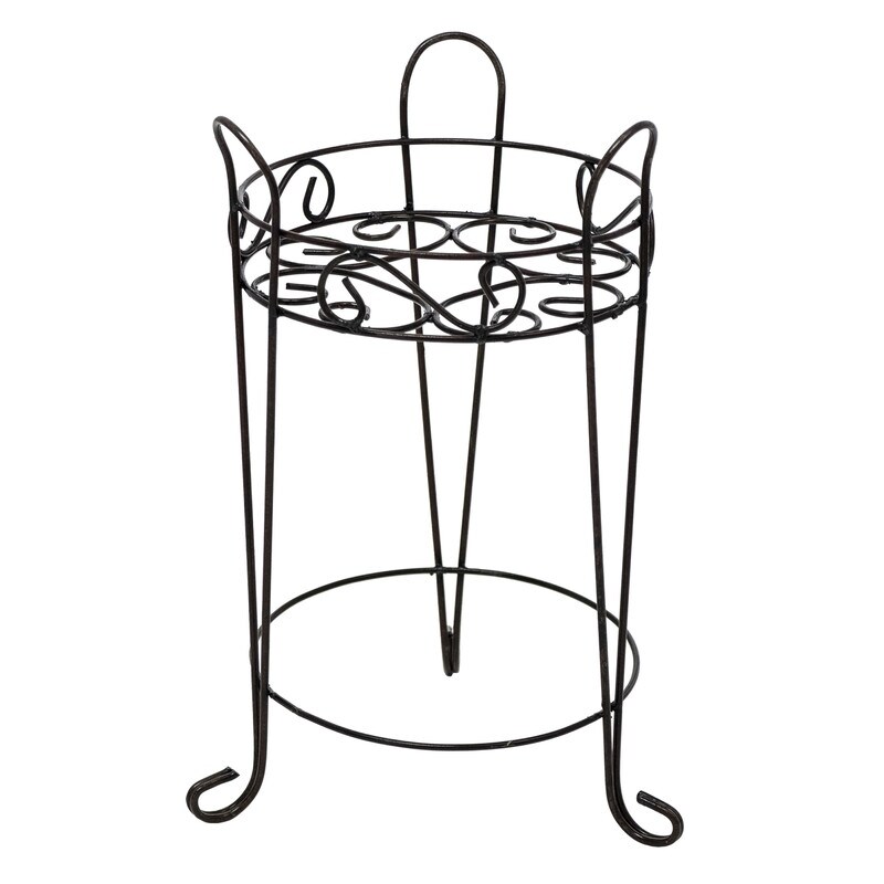 Rustic Arrow Wrought Iron Tall Pot Stand