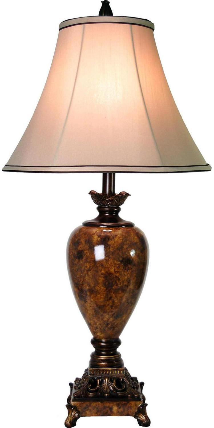 Trieste Table Lamp  Marble Finish  Taupe Fabric Shade