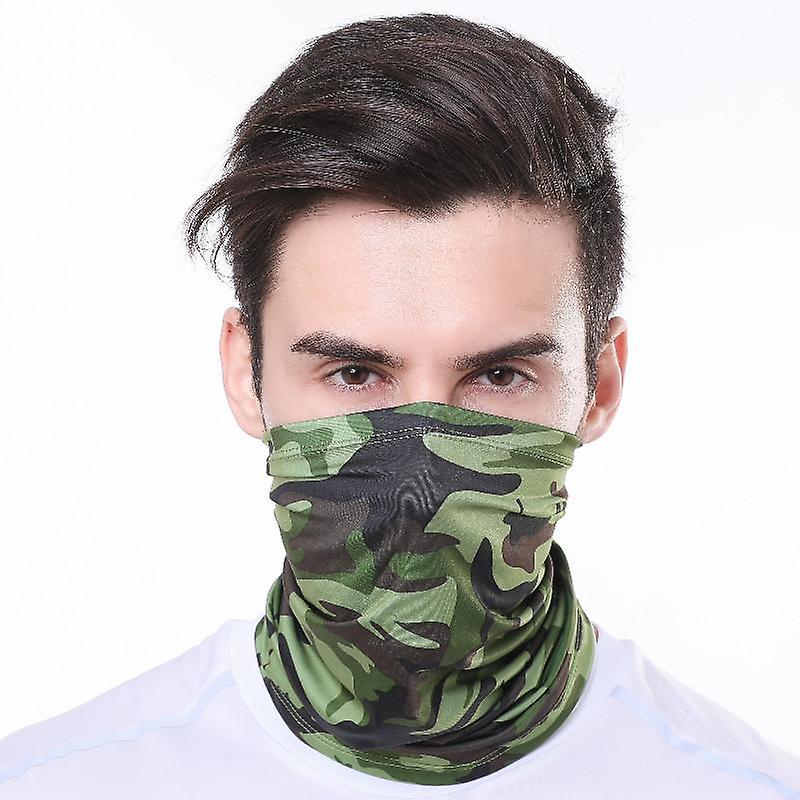 (camouflage green) Half Face Mask Cover Neck Tube Snood Balaclava Bandana Scarf Camo