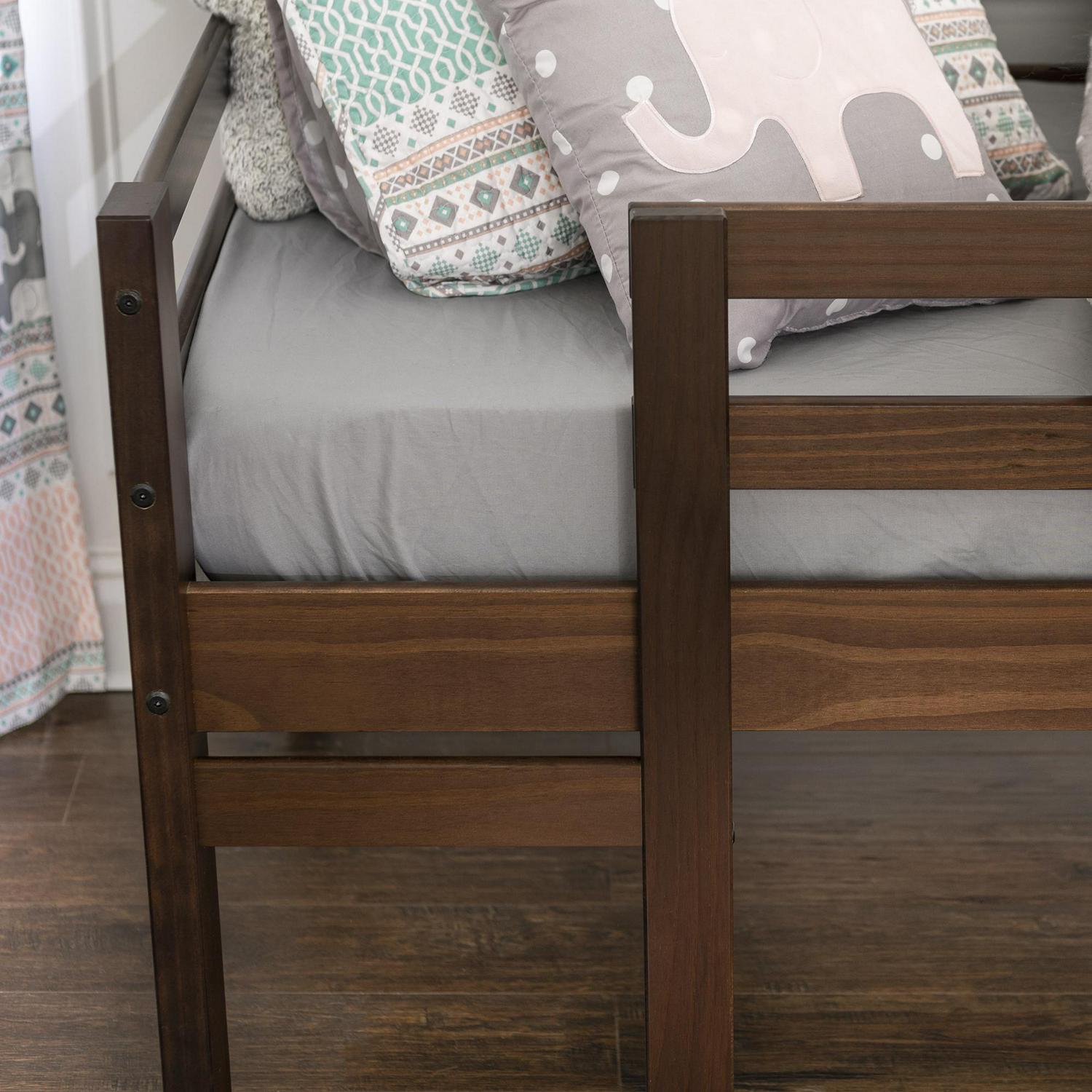 Manor Park Traditional Solid Wood Twin Low Loft Bed Walnut  Crowdfused