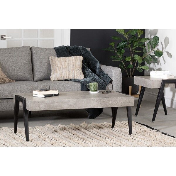 South Shore City Life Concrete Gray and Black Coffee Table