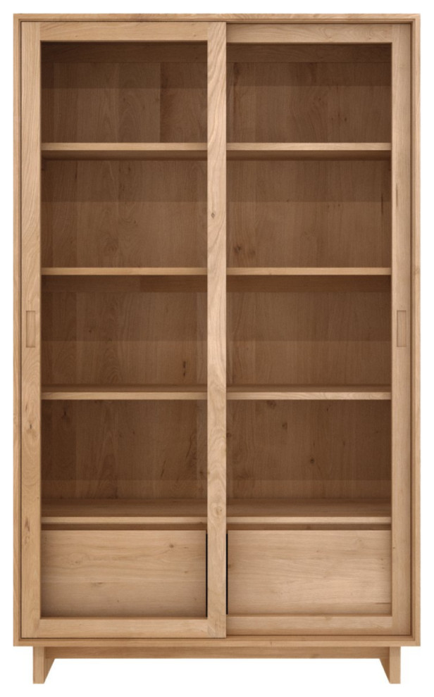 Oak Sliding Door Cabinet  OROA Wave   Contemporary   Accent Chests And Cabinets   by Oroa   Distinctive Furniture  Houzz