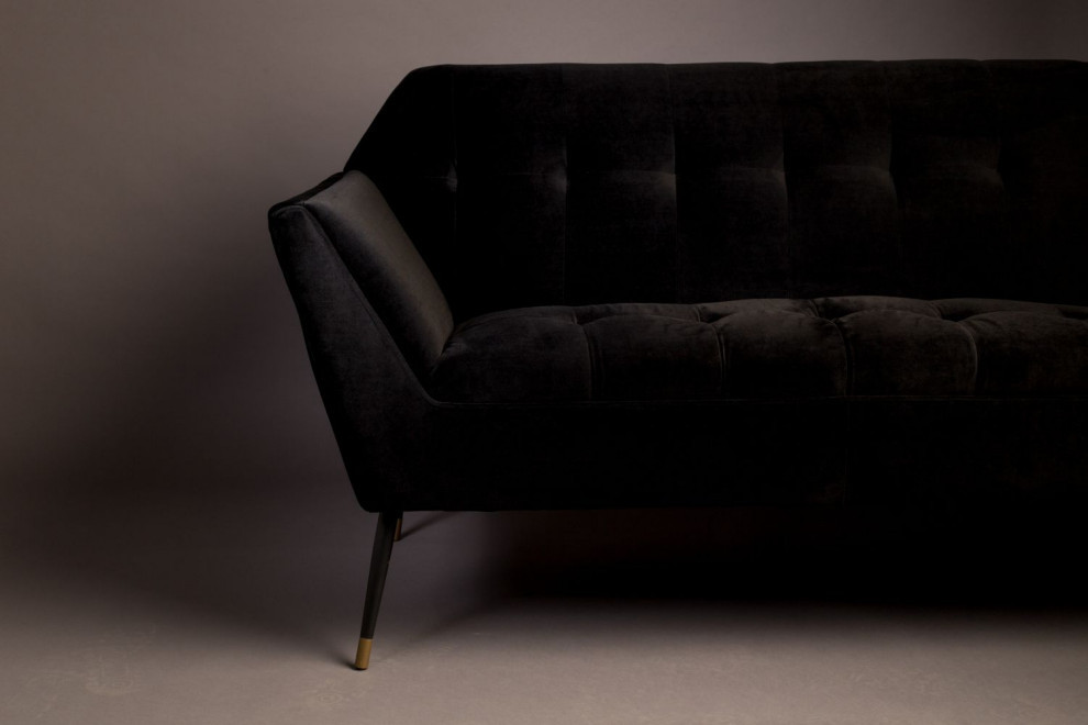 Black Velvet 2 Seater Sofa  Dutchbone Kate   Midcentury   Sofas   by Luxury Furnitures  Houzz