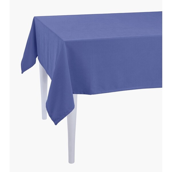 Merry Christmas Solid Blue Decorative Tablecloth