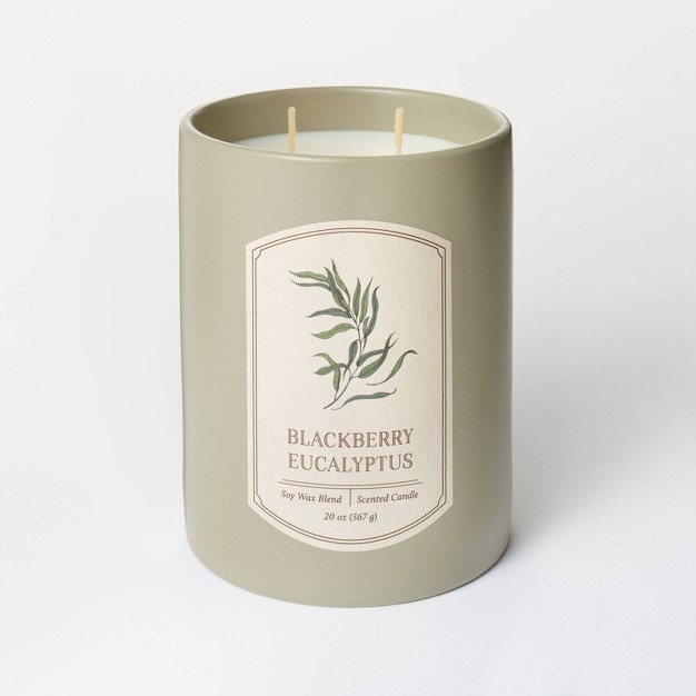 20oz Ceramic Blackberry Eucalyptus Candle Green Designed With Studio Mcgee