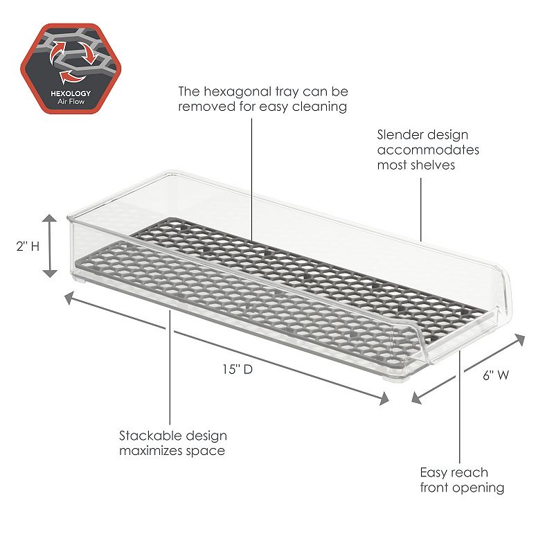 Tovolo HEXA In-Fridge Small Organizer Bin for Refrigerator Storage