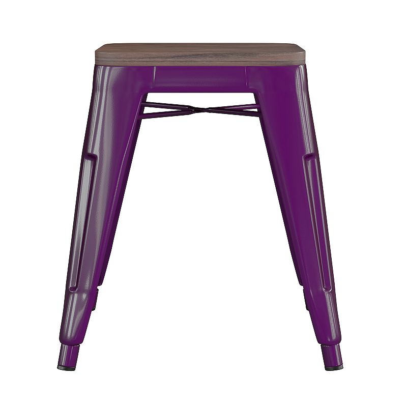 Flash Furniture Kai Purple Backless Table Height Stool 4-piece Set