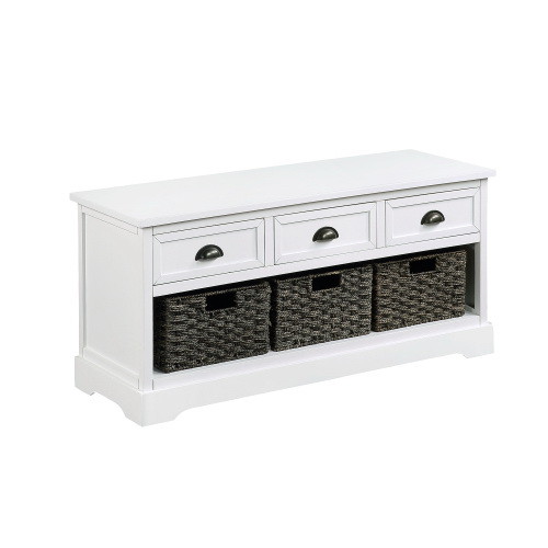 U_Style Homes Collection Wicker Storage Bench with...