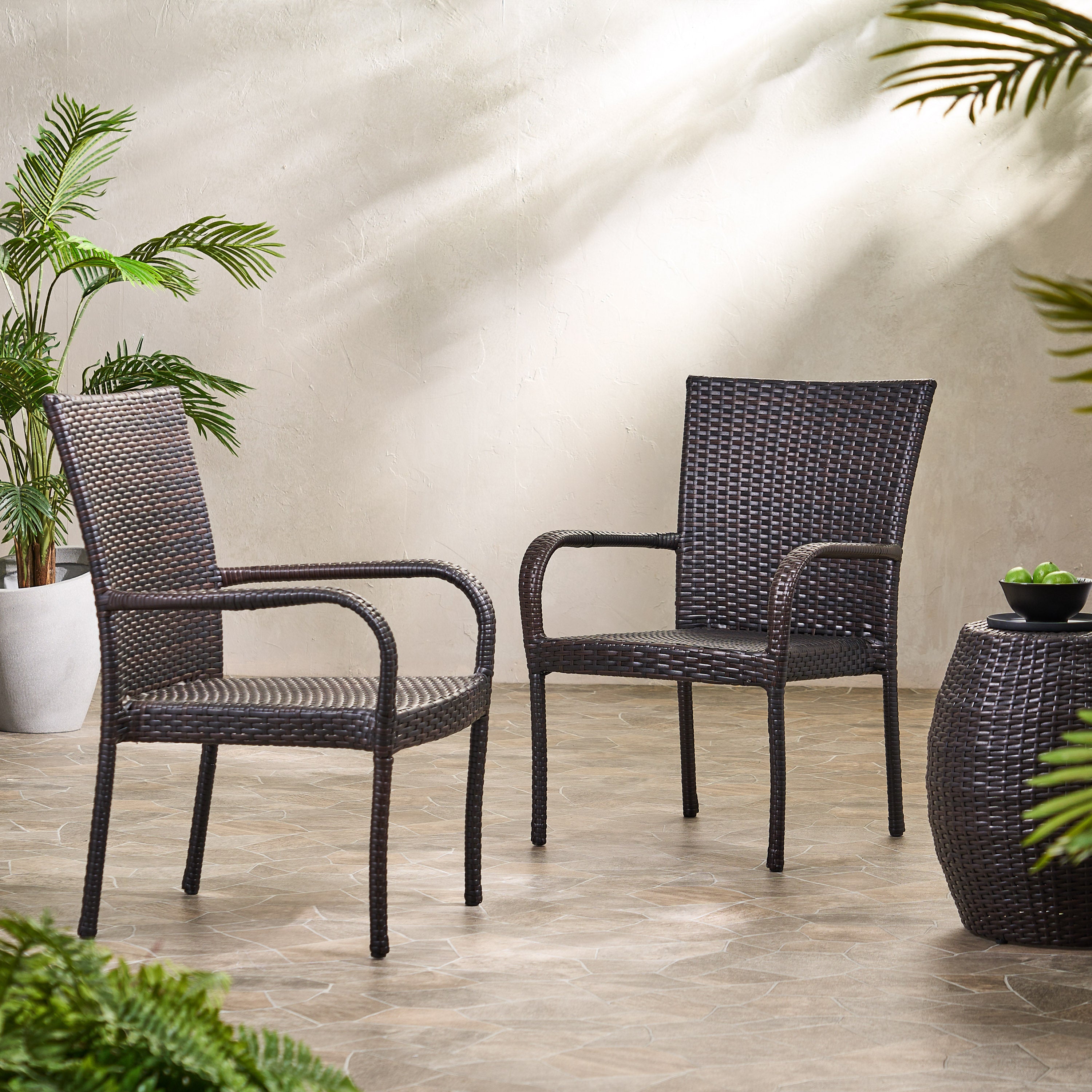 Orlando Outdoor 3 Piece Wicker Chat Set