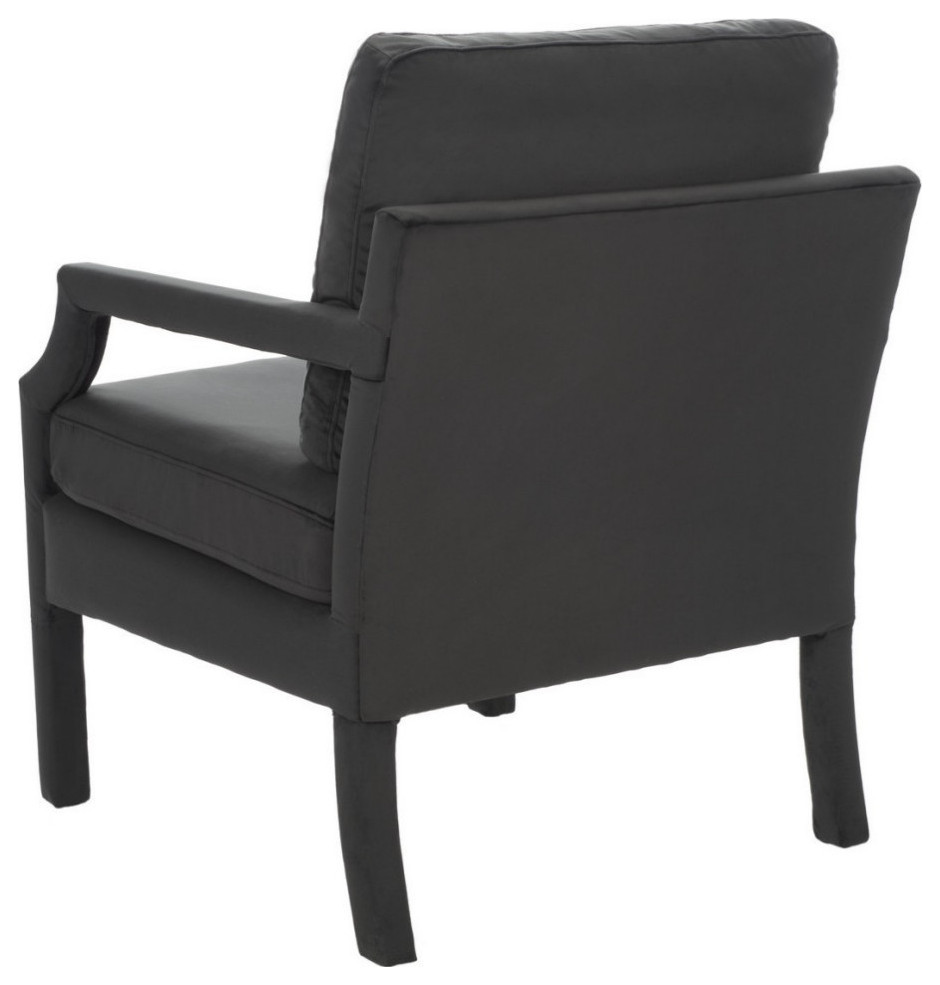 Jillian Upholstered Arm Chair  Black Velvet   Transitional   Armchairs And Accent Chairs   by Rustic Home Furniture Deco  Houzz