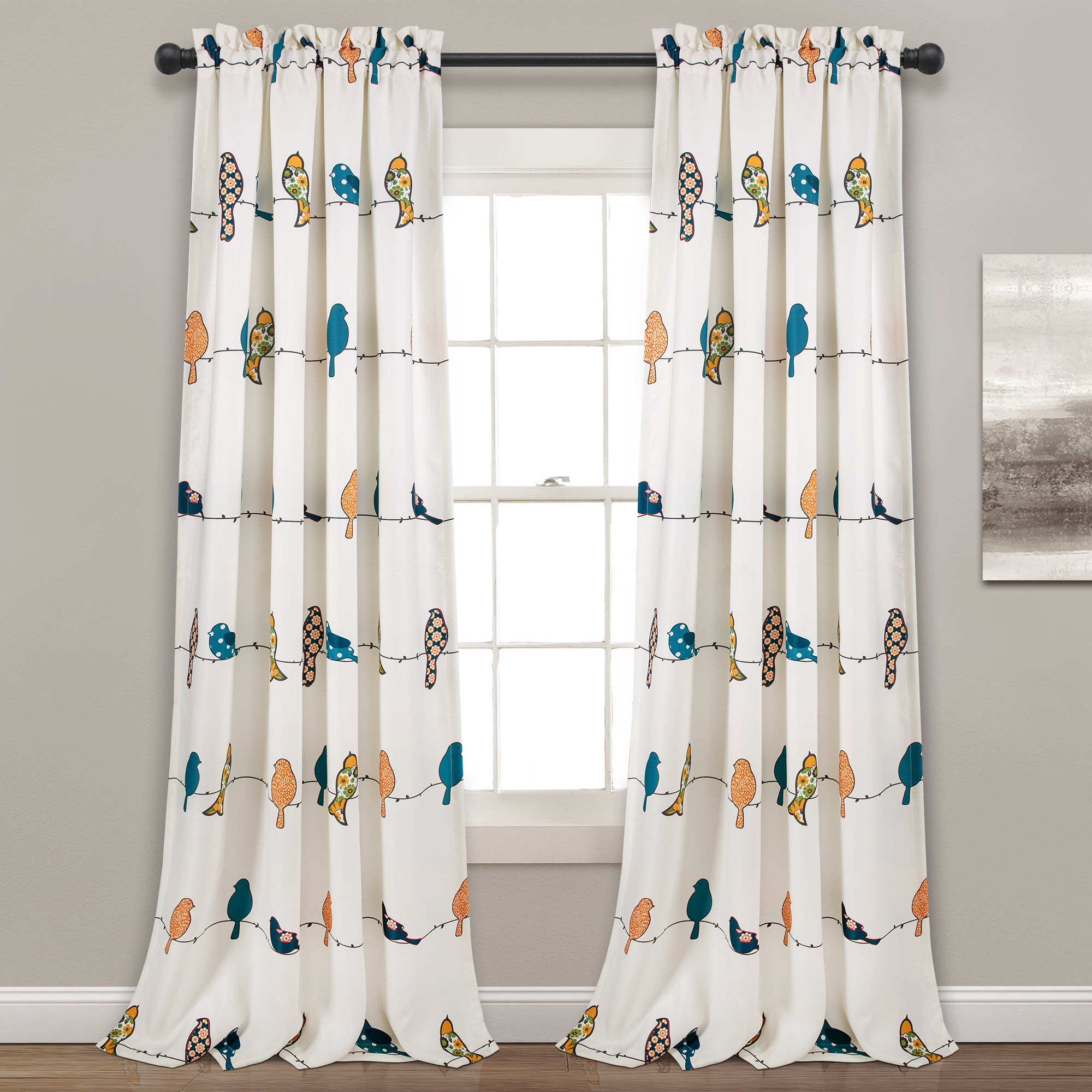 Rowley Birds Light Filtering Window Curtain Set