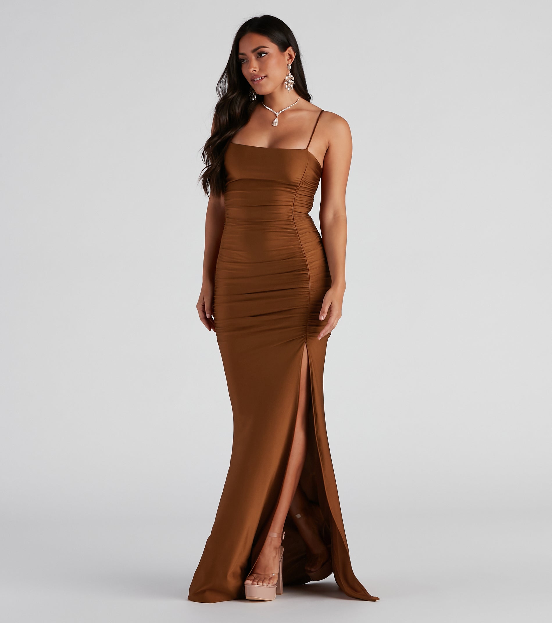 Cece Formal Square Neck Long Dress