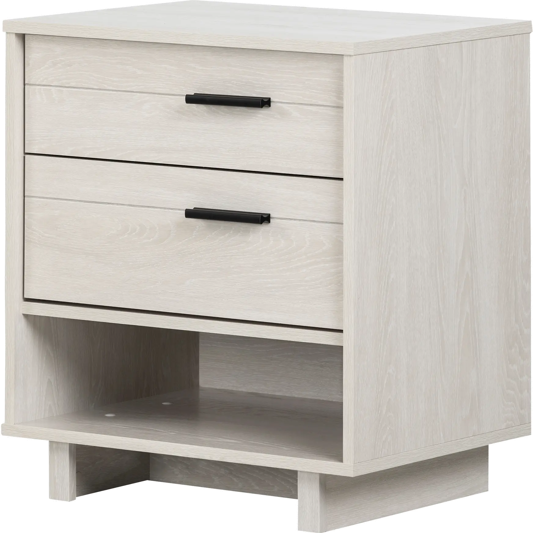 Modern Light Gray Nightstand with Sliding Shelf - South Shore