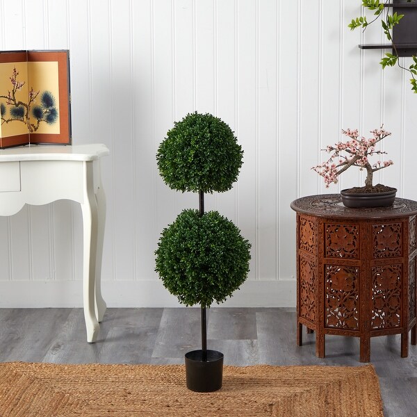 3.5' Boxwood Double Ball Topiary UV Resistant (Indoor/Outdoor)