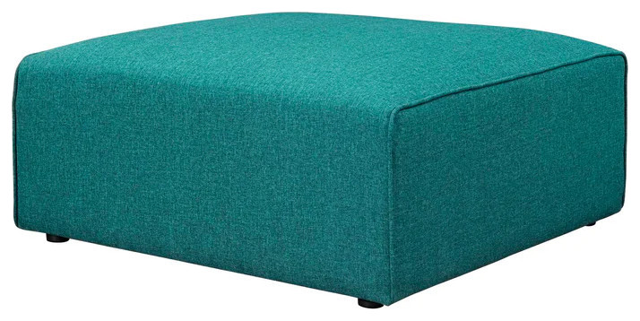 Odette Teal Fabric Ottoman   Contemporary   Footstools And Ottomans   by Virgil Stanis Design  Houzz