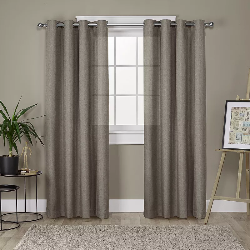 Exclusive Home 2-pack Loha Linen Grommet Top Window Curtains