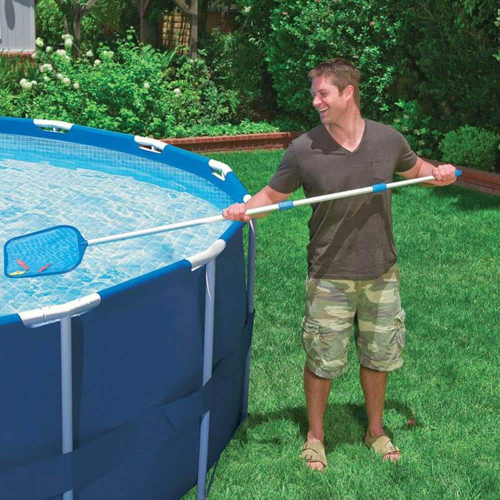 INTEX 10 ft. x 10 ft. Round 30 in. Deep Metal Frame Swimming Pool with Filter and Maintenance Kit 28201EH + 28002E