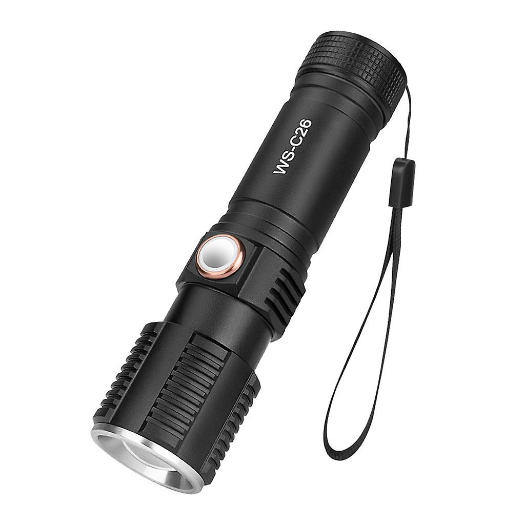 L6 Super Bright Usb Rechargeable Built In Battery Led Flashlight Waterproof Torch 3 Modes Zoomable Camping Light Lantern