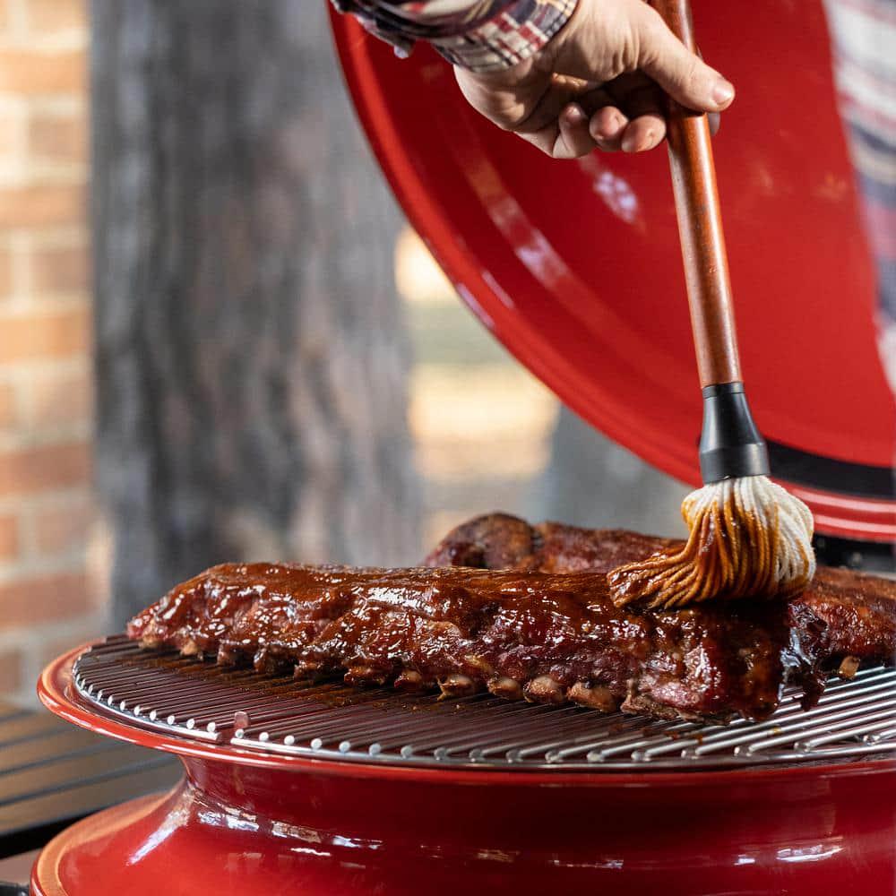 Kamado Joe Kettle Joe 22 in Charcoal Grill in Red with Hinged Lid Cart and Side Shelves