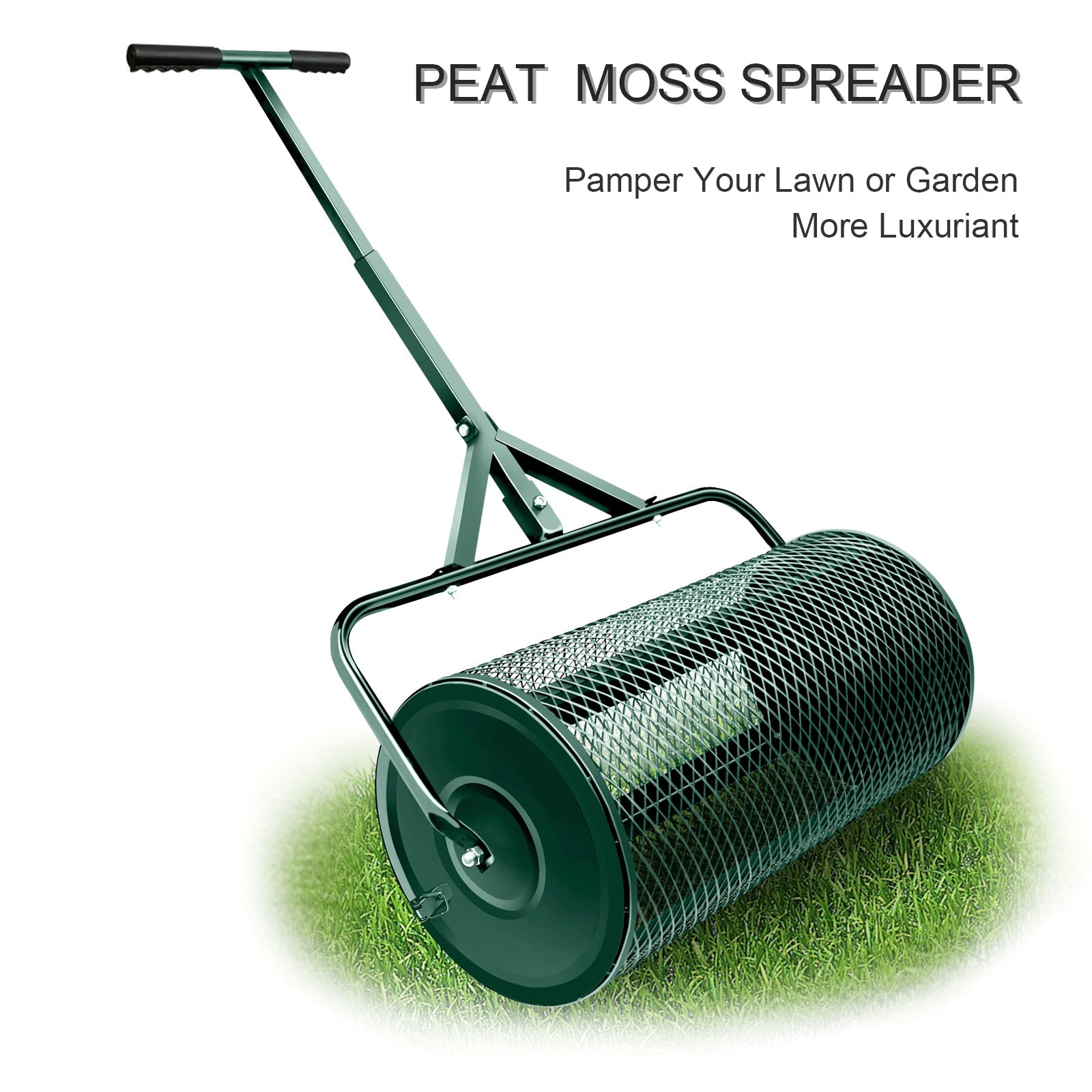 Compost Spreader Peat Moss Spreader with Upgrade T Shaped Handle for Planting, Seeding,Lawn and Garden