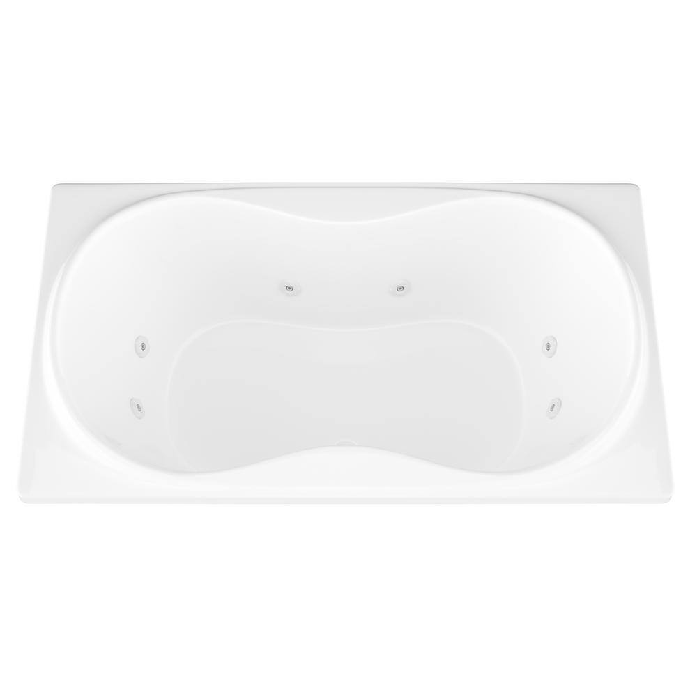 Universal Tubs Star 6 ft. Rectangular Drop-in Whirlpool Bathtub in White HD3672WWR