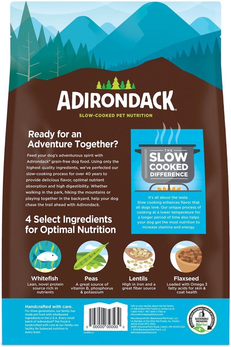 Adirondack Limited Ingredient Whitefish and Peas Recipe Grain-Free Dry Dog Food