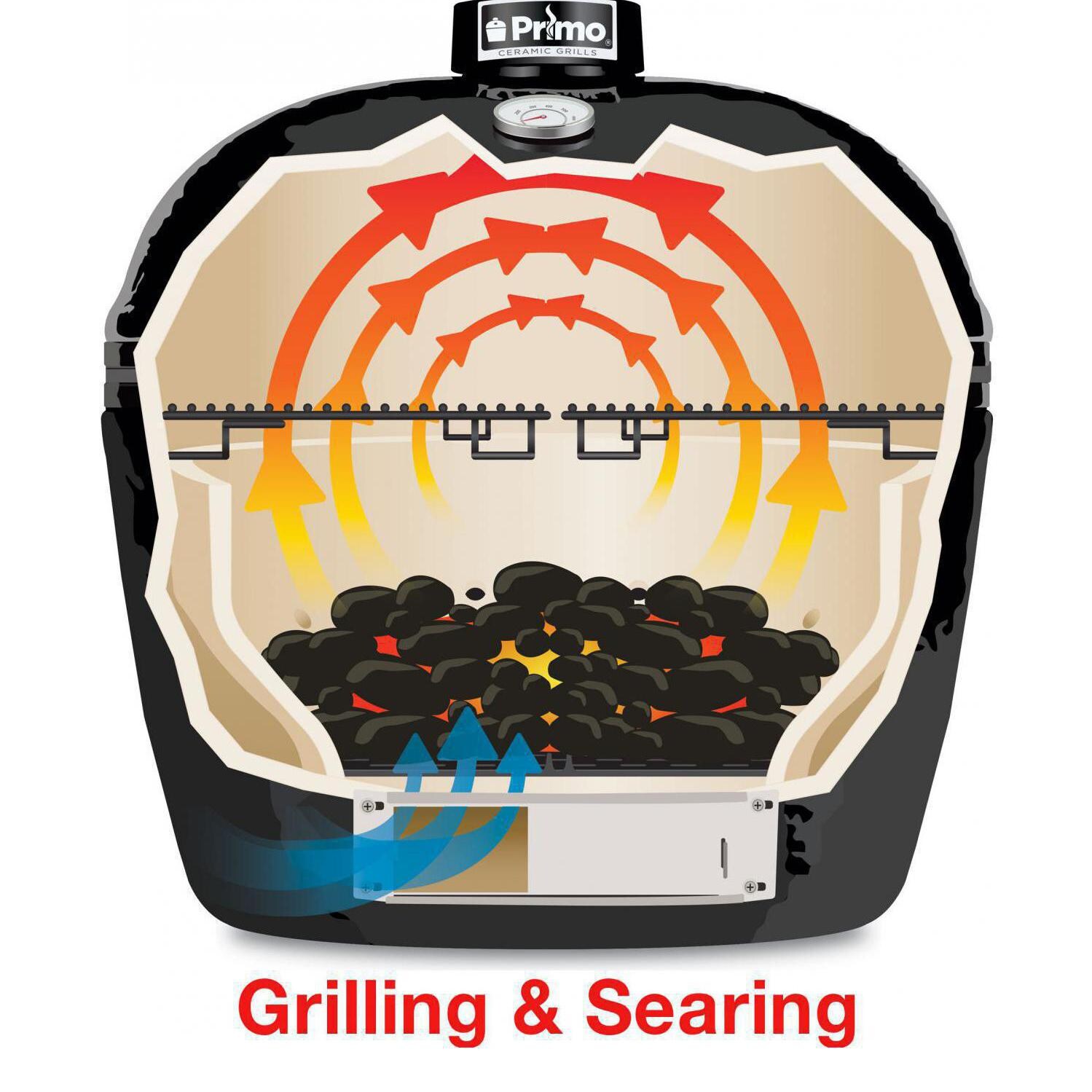 Primo Oval XL 400 Ceramic Kamado Grill With Stainless Steel Grates