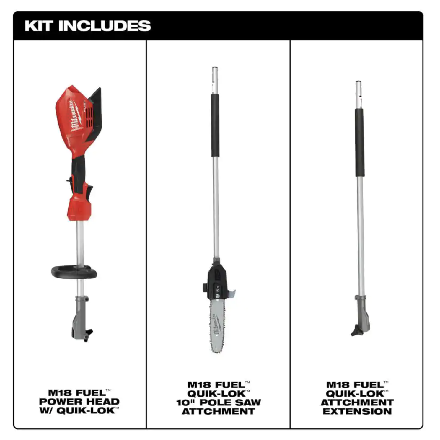 Milwaukee M18 Fuel 10 in. 18-Volt Lithium-Ion Brushless Cordless Pole Saw with Attachment Capability， Tool-Only (2825-20PS)