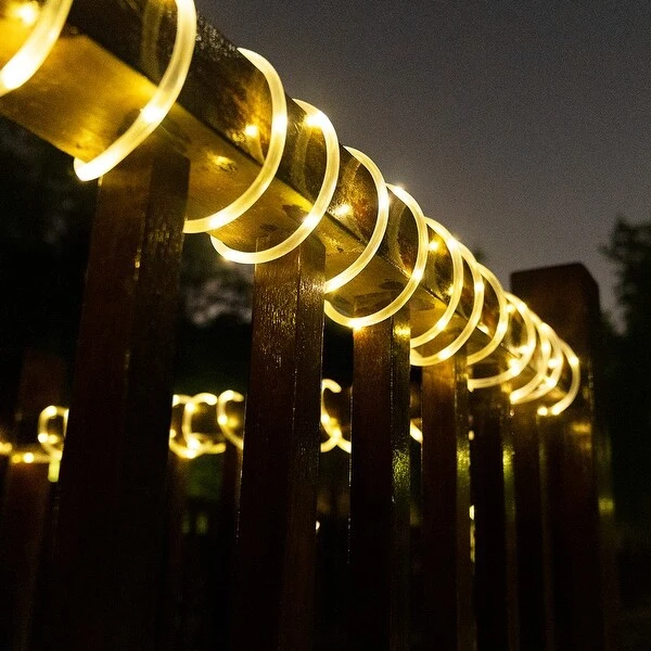 35.7ft 100 LED Solar Powered Rope String Outdoor 2 Pack Fatiry Light - 2 Pack