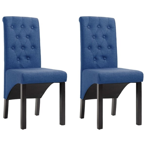 vidaXL Dining Chairs 2 pcs Blue Fabric