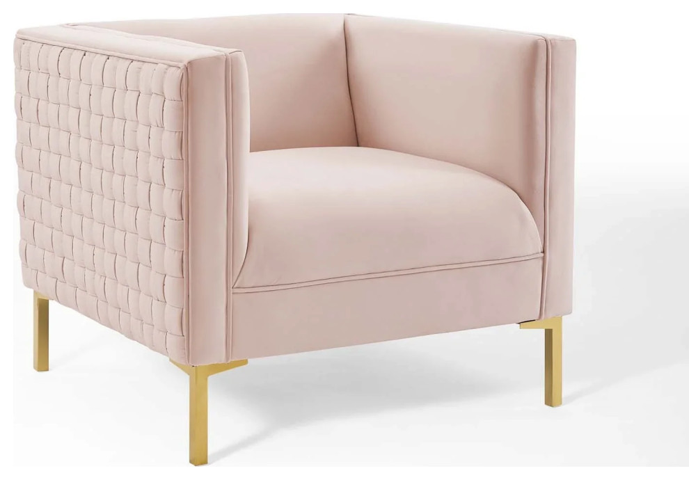 Millie Pink Performance Velvet Armchair   Contemporary   Armchairs And Accent Chairs   by Virgil Stanis Design  Houzz