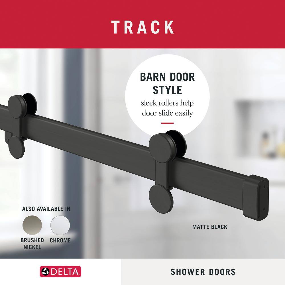 Delta Paxos 60 in. W x 76 in. H Sliding Frameless Shower Door in Matte Black with 516 in. (8 mm) Clear Glass SD5758470