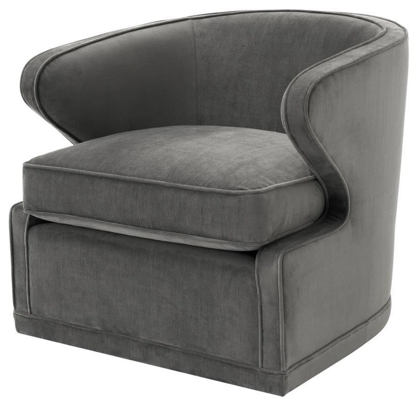 Dark Gray Swivel Chair  Eichholtz Dorset   Transitional   Armchairs And Accent Chairs   by Oroa   Distinctive Furniture  Houzz