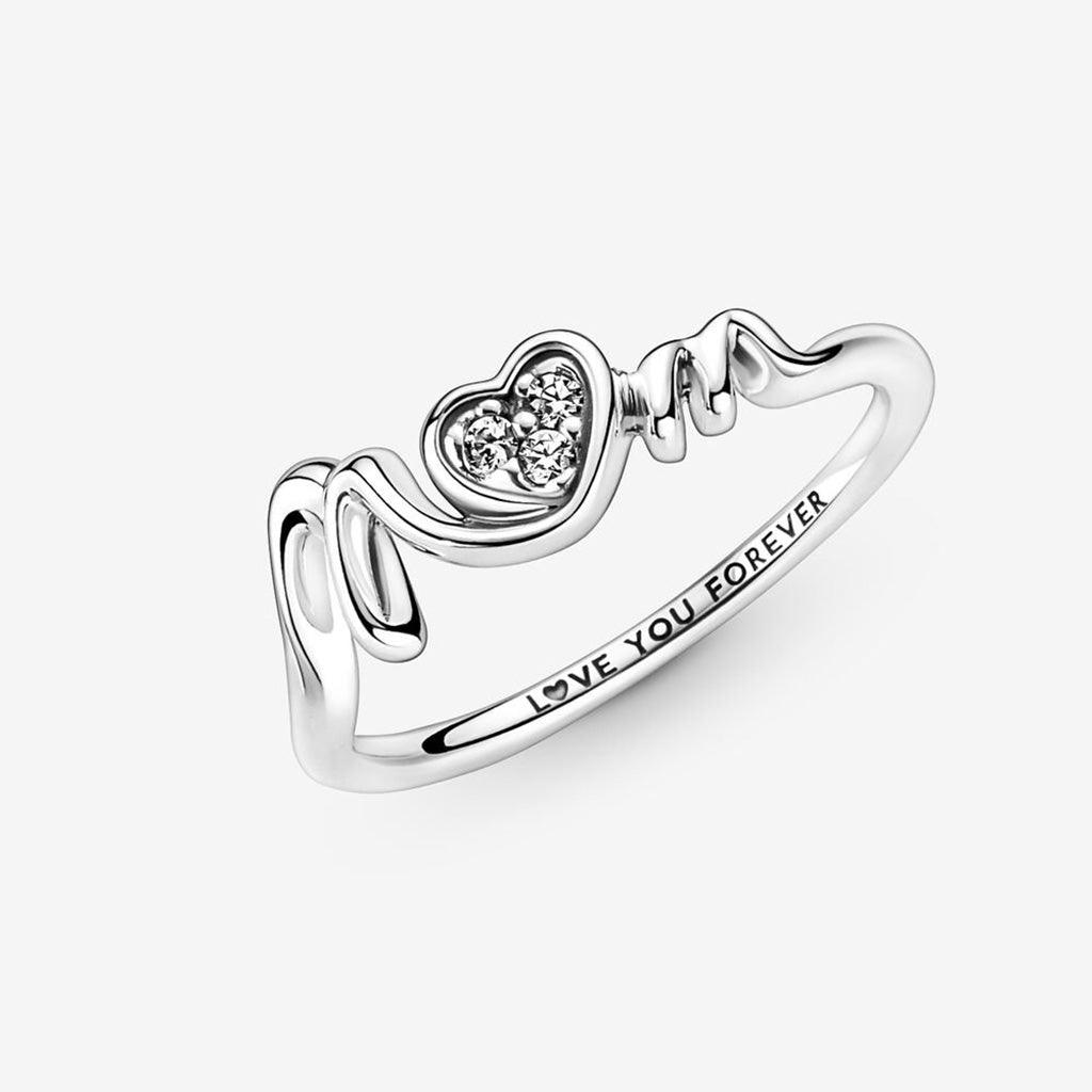 PANDORA  Mom Pavé Heart Ring