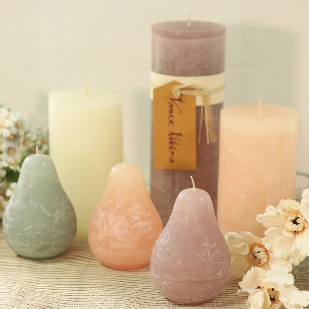 Rustic Mauve Timber Pillar Candle scentless Clean burning Environmental Friendly