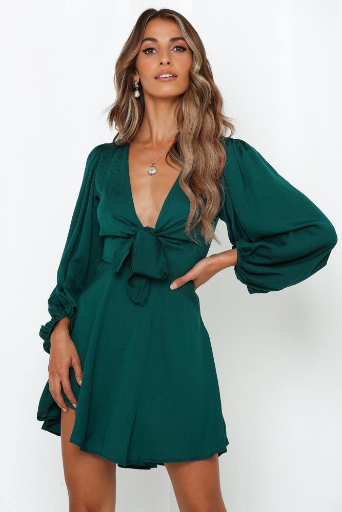 Okay To Be Different Dress Forest Green