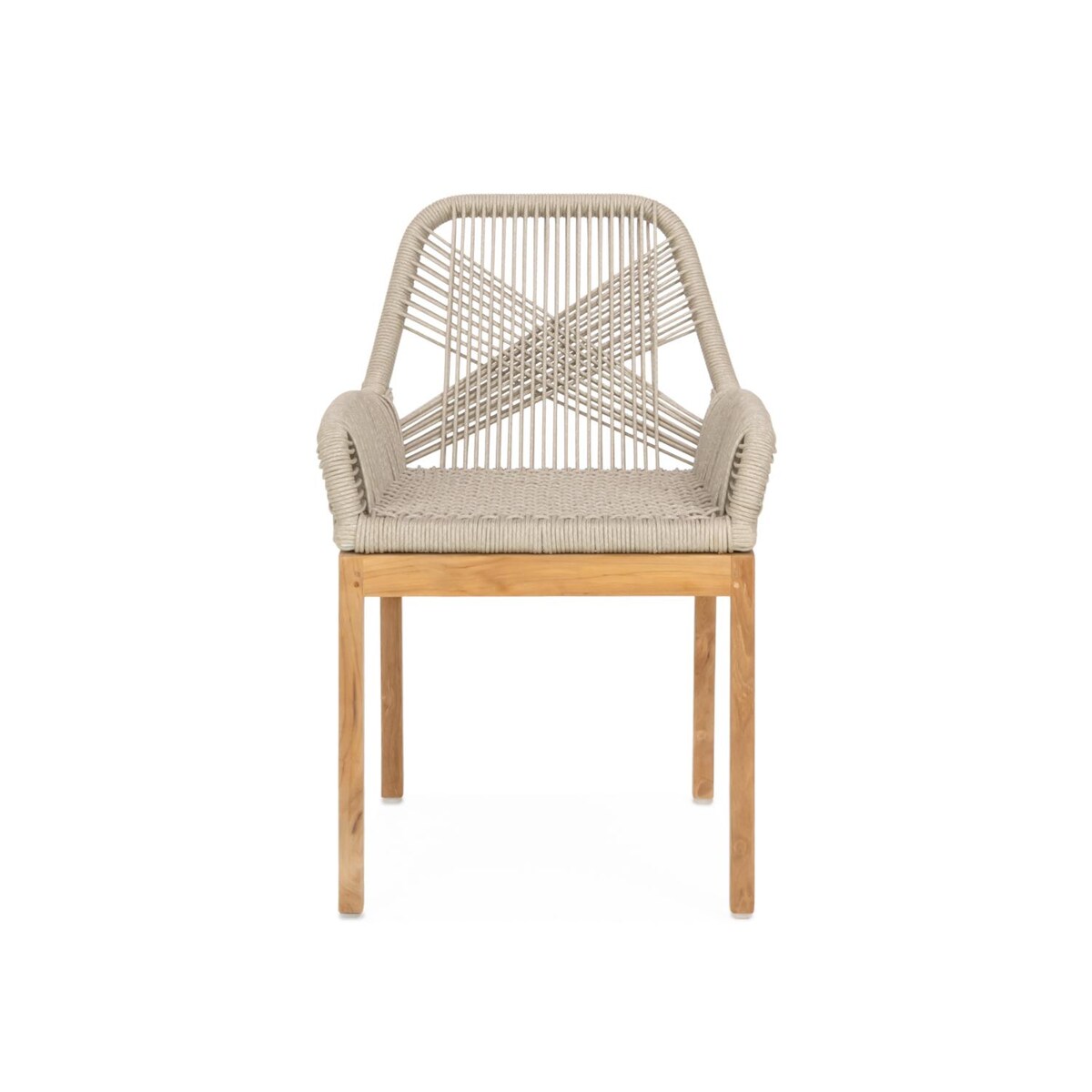 Signature Willow Bay Olefin Rope and Teak Patio Dining Chair