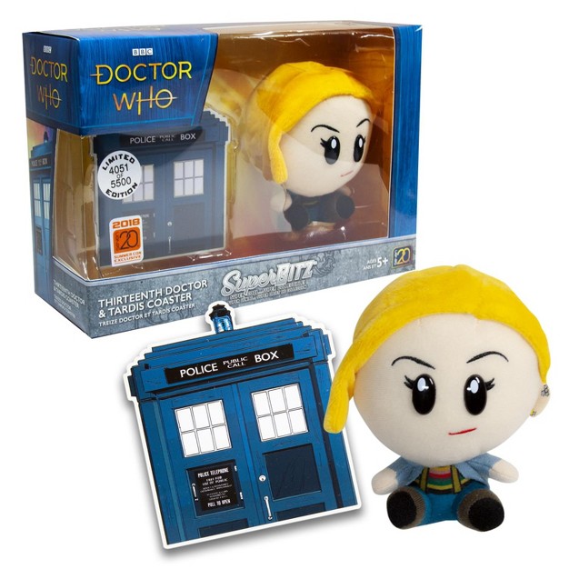 Seven20 Doctor Who Super Bitz 13th Doctor Plush And Tardis Coaster Set limited Edition