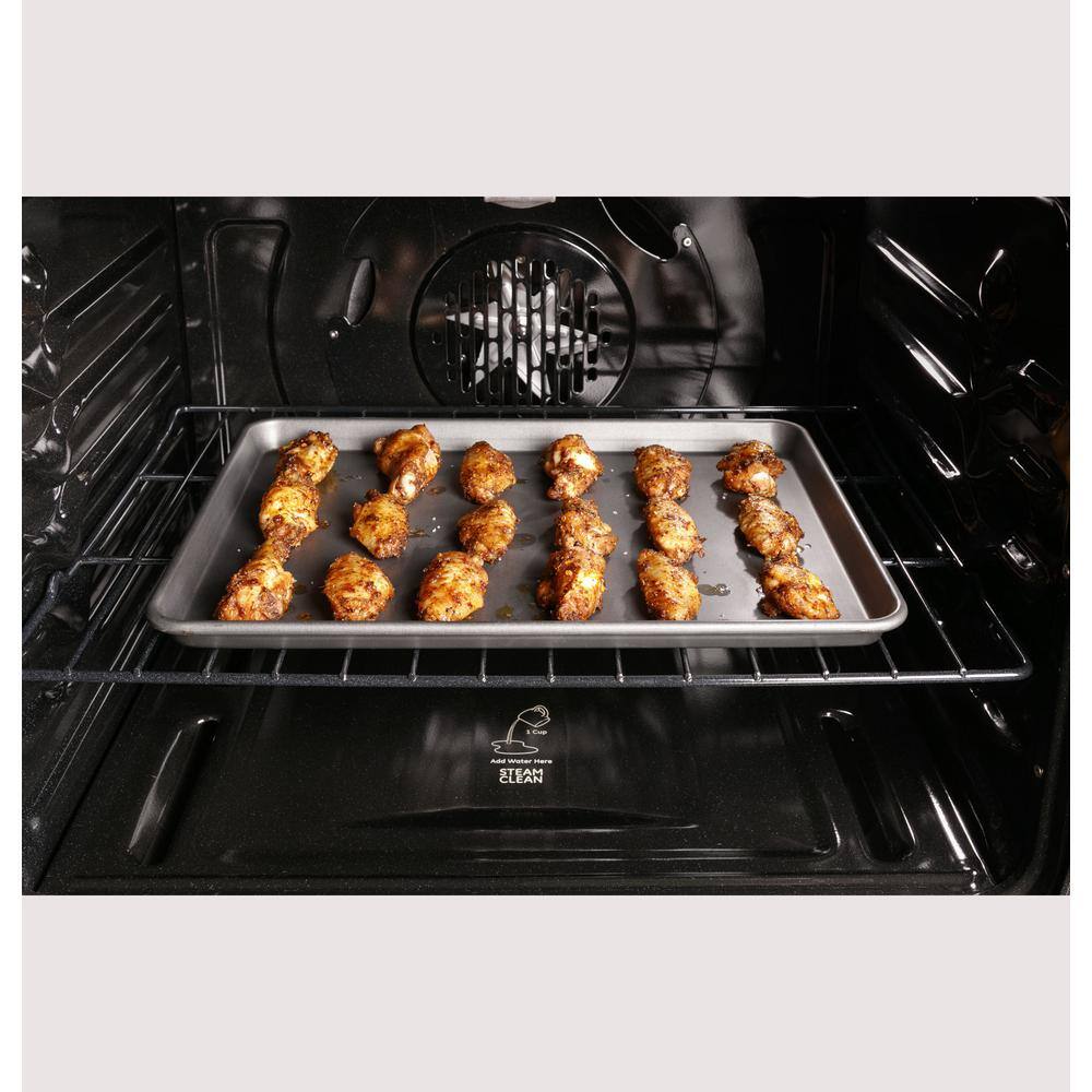 GE Profile 30 in. 6.8 cu. ft. Smart Freestanding Double Oven Gas Range in Fingerprint Resistant Stainless with Air Fry PGB965YPFS