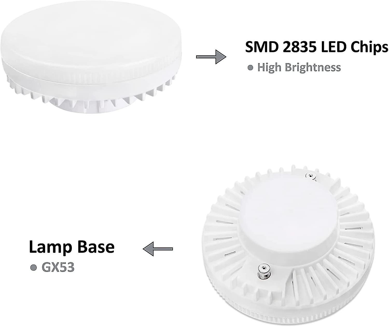 Set Of 4 Gx53 Led Bulb 9w Neutral 4000k，900lm，120，15w-18w Cfl Equivalent，non-dimmable[ A]