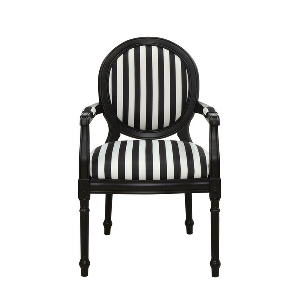 Somette Black/White Striped Accent Chair